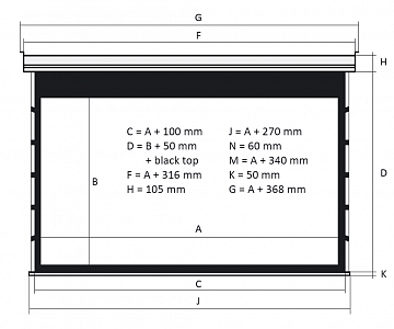 Kauber Blue Label Tensioned BT Cinema 122" 16:9 152x270 дроп 50 см. Clear Vision